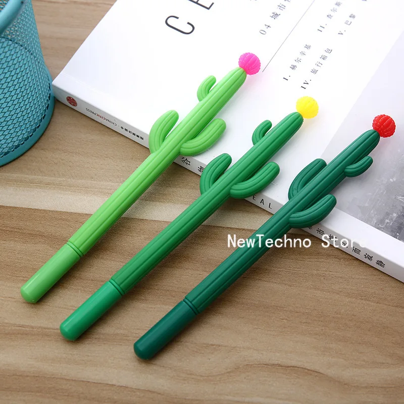 1pc kreatívne kaktusové neutrálne pero Plant Čierny podpis Office Pen Student Stationaly Kawaii School Supplies Cute stacionár