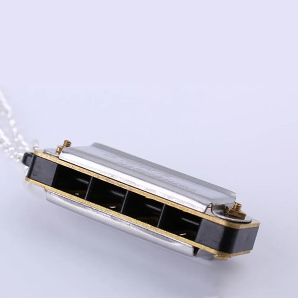1pc labuť harmonika Keychain 4 jamky 8 tón prenosný malý ústa organ organ keyring kľúče držiak držiak vrecká hudobné nástroje