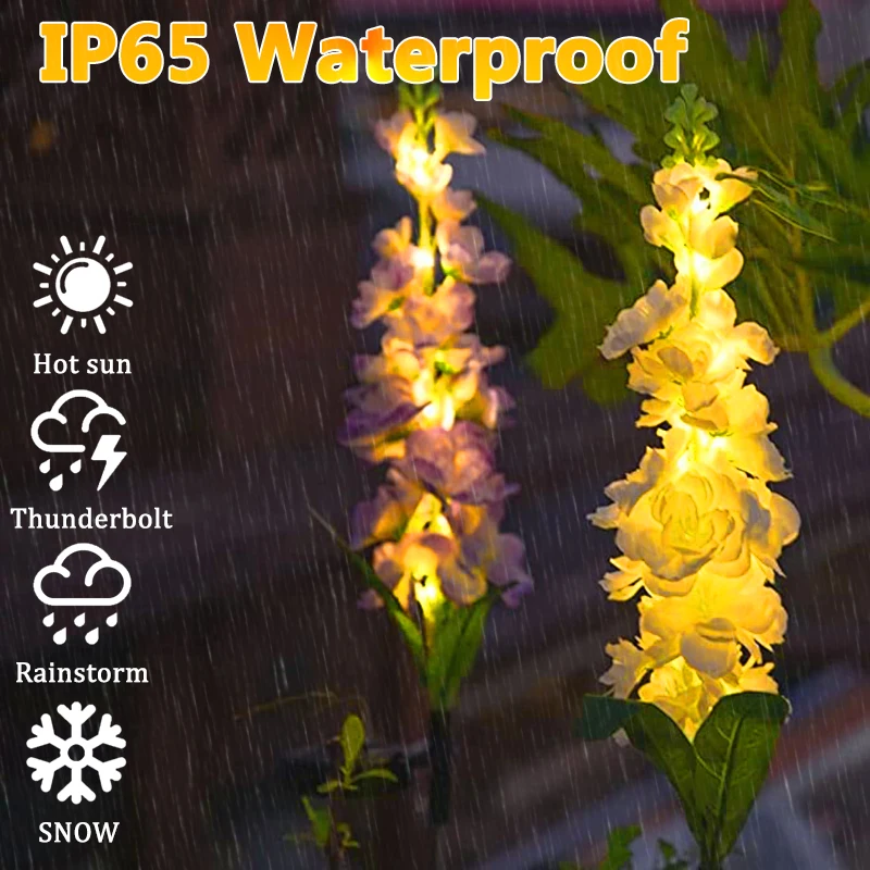 1PC LedSolar Light Garden Flower Light Svetlo Jacinto Solar Furned Nočné svetlo pre domáci dvor trávnikovej cesty dekorácia Orchid Lily Light Lamp