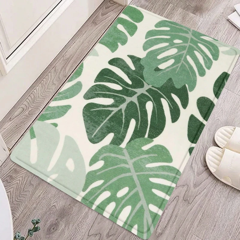1PC Letter & Flower Pattern Rug Moderné kvetinové dvere rohož pre domácu rohožku proti šmyku Česká kúpeľňa Kuchynská záhrada Malé koberce