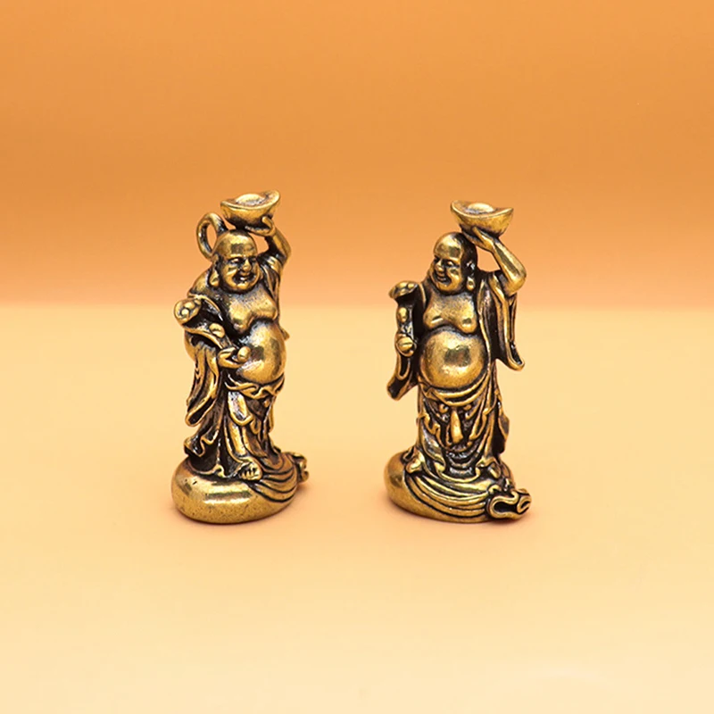 1PC Maitreya Buddha miniatúry figúrky BRUSS MASOR STRÁNKY ORAMENTY DOMÁCNO