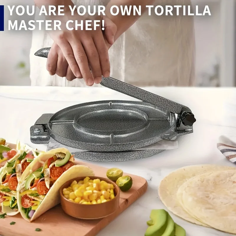 1pc, manuálne tlačidlo cesta, Tortilla Press Maker, kovová forma cestovín, nátlačok cesto, forma tortilla kôra, rezancový stroj