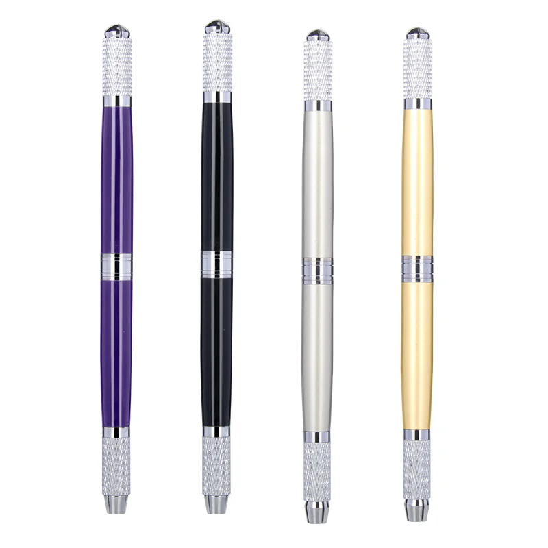 1PC Mikrobladingové akrylové pero permanentné make -up stroje na obočie Mikroblading Dermografické dermografické pero Tetovanie Použitie pre ploché/okrúhle