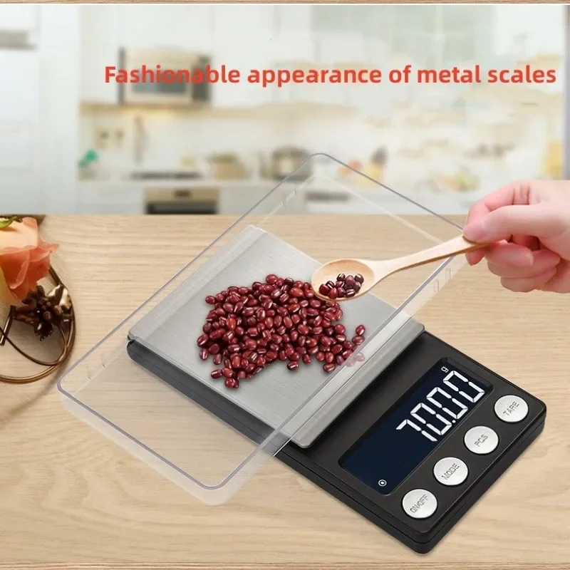 1pc Mini šperky Stupnica 500G 1000G Elektronická stupnica Prenosná stupnica precíznej mierky s malými vreckovými stupnicami
