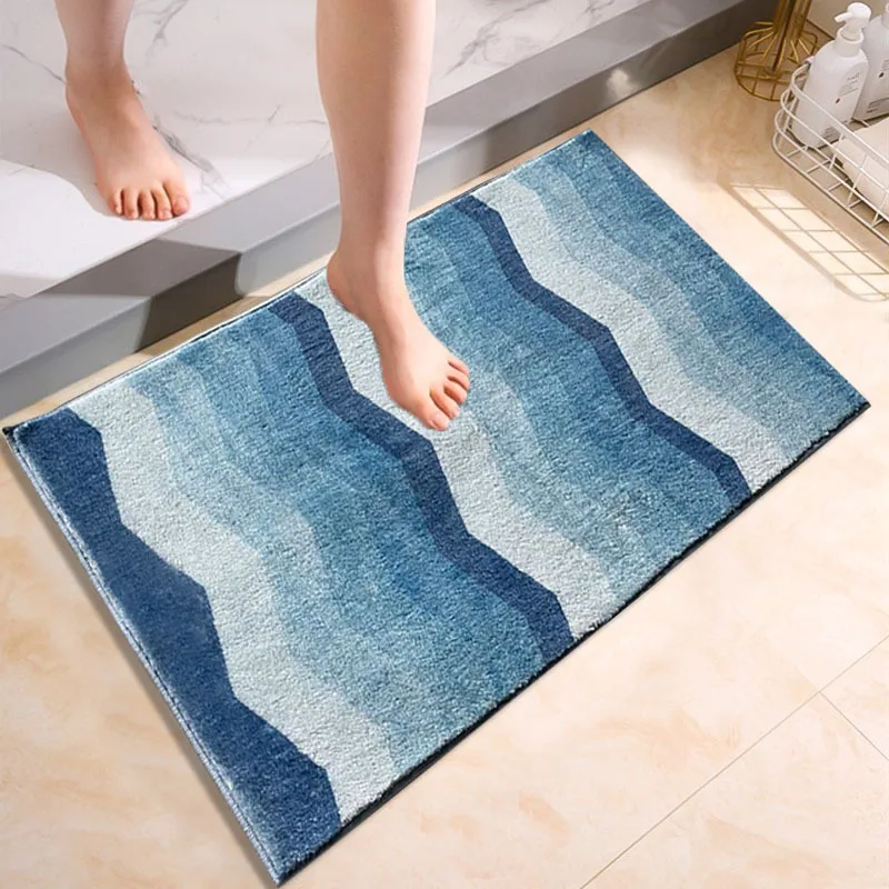1pc morská vlna podlahová podlaha, nekĺzavá kuchynská rohož Super absorbentná kúpeľňa Mat WC Dverne Callway Rýchle sušenie plyšová noha rohož