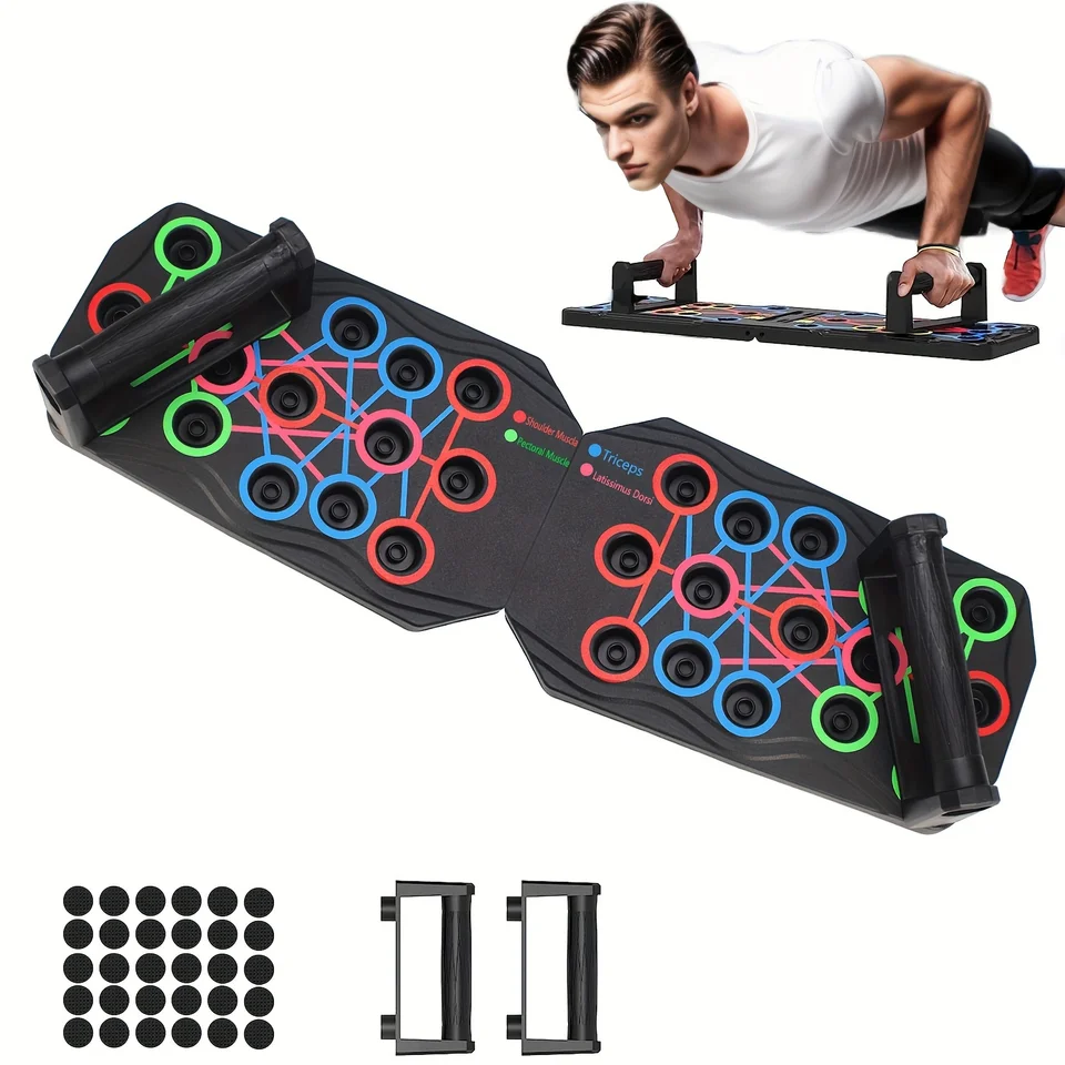 1pc Multifunkčná doska push Up, prenosná skladacia doska na push-up, zariadenie pre domáce cvičenie, pre svalové cvičenie na hrudníku