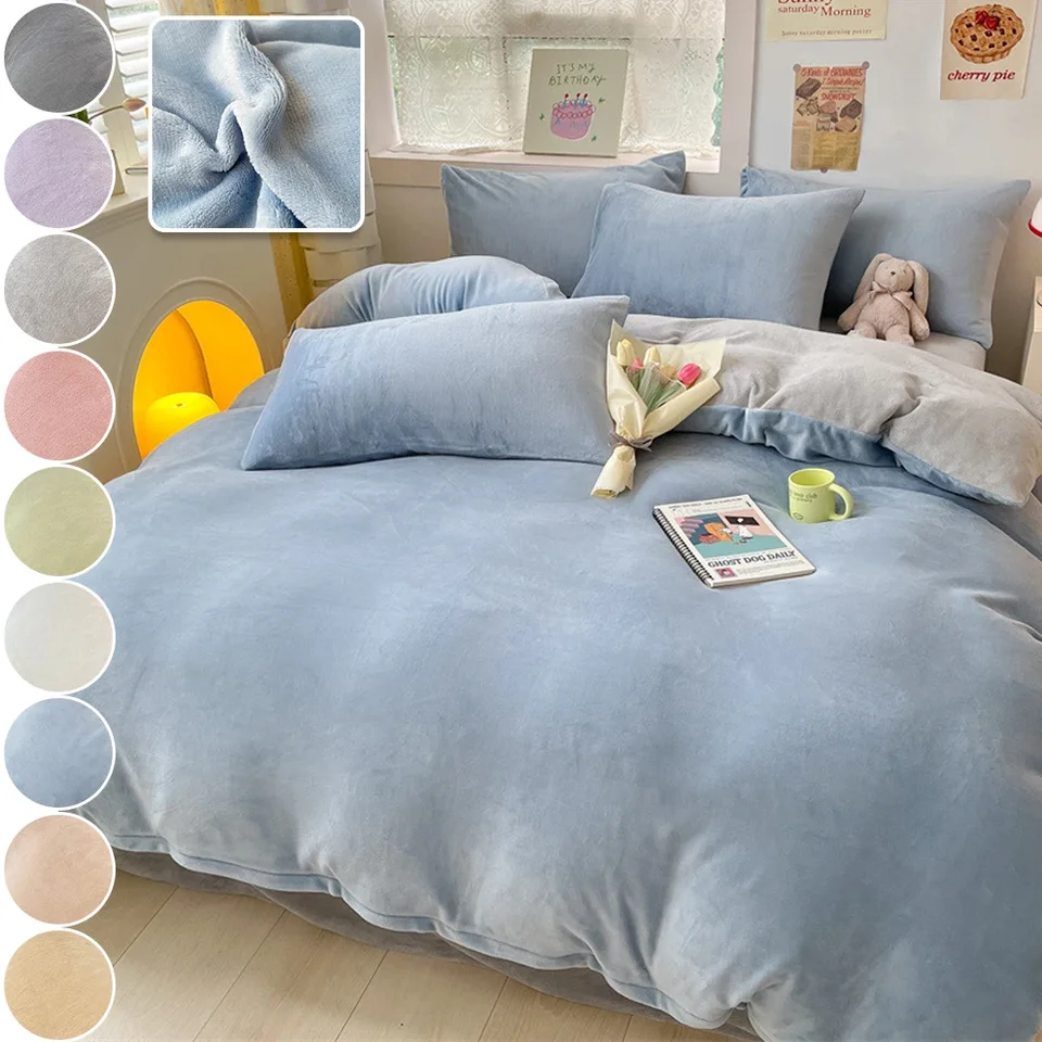 1pc mäkký plyšový prikrývka Zimná prikrývka Zimné mlieko zamatový prikrývka Kryt mäkký plyšový kryt prikrývky Zahusťte domáce podstielky (bez vankúšovej skrinky)