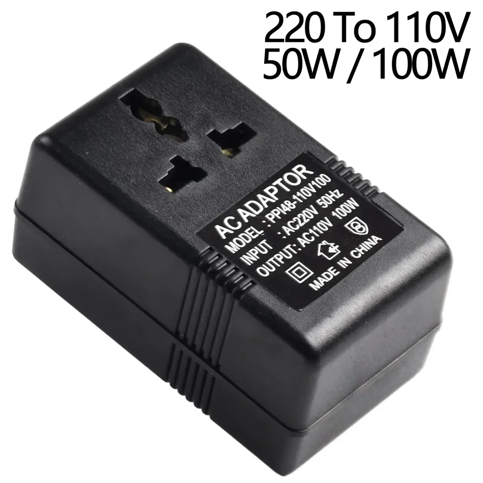 1pc napätie prevodníka Krok Transformátor Cestovný adaptér 220V až 110 V napätie prevodníka 50/100 W výkonový transformátor