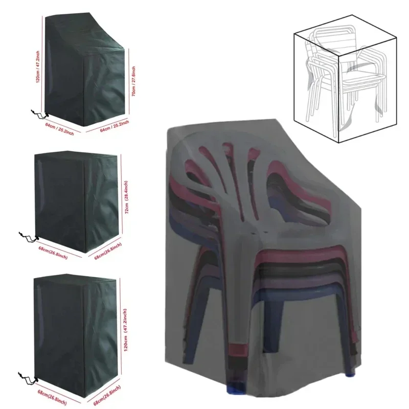 1pc naskladané kreslo Prach Storage Storage Bag Outdoor Garden Furniture Protector Vysoko kvalitný vodotesný organizátor odolného v oblasti prachu
