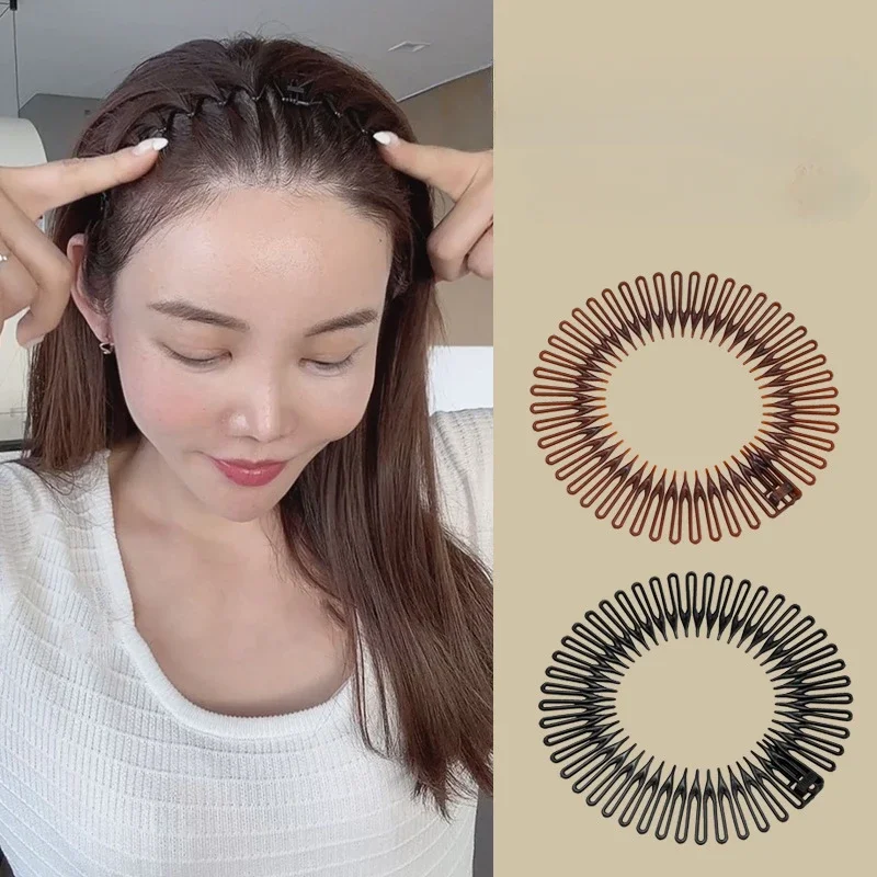 1pc natiahnite flexibilné neviditeľné čelenky vložky hrebeň zubov Full Circle Headbands Hoop Hoop Hairband Fixné vlasy Styling Príslušenstvo
