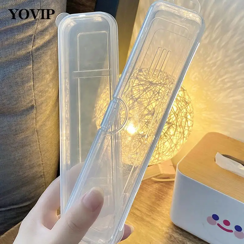 1PC nechtový make -up kontajner Puzdro Priehľadné obdĺžnikové nechty na kefové kefové skrinky na kefu na nechty na nechty