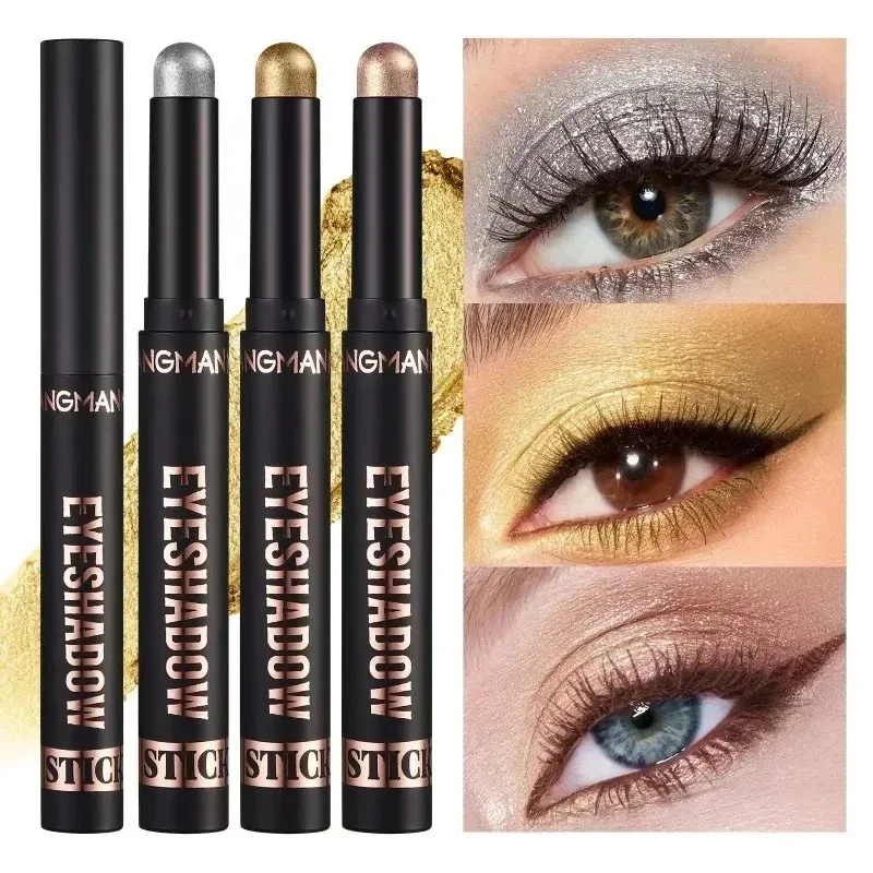 1PC nepremokavé perleťové očné tiene ceruzka Ceruzka 16 farieb trvalé trblietky Shimmer Eye Shadow Zvýšené pero s make -upovými nástrojmi