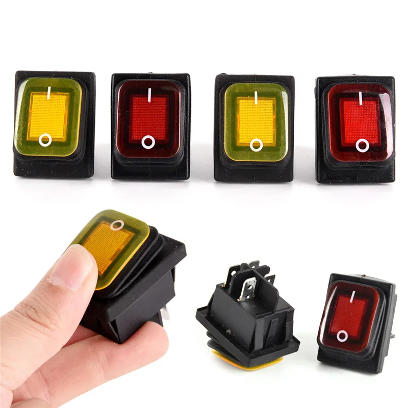 1pc nepremokavý 4 PIN 12V LED ROCKER prepínací prepínač MAMENTÁRNE AUTOMOBILNÉ NÁRODNÉ SPOTREBO ON-OF-OFF RESET Spínač 16A 250VAC/ 30A 125VAC