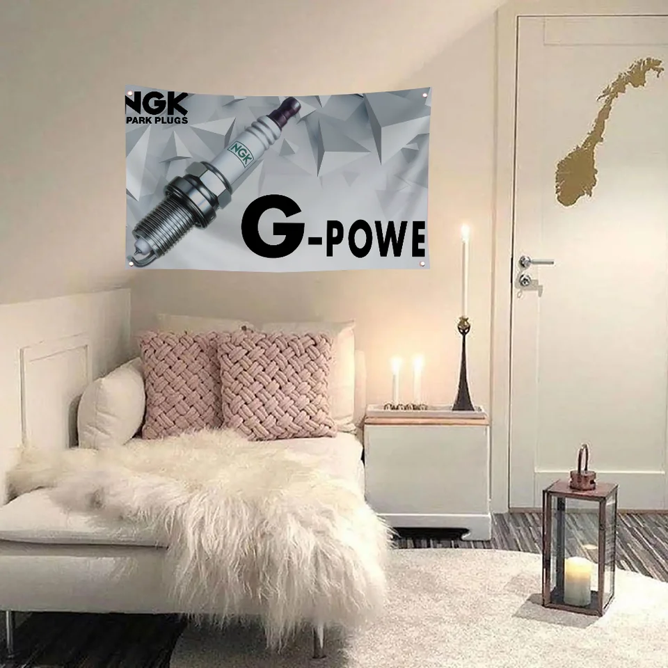 1PC NGK Zapaľovacie sviečky Automatické diely vlajky a transparenty štyri diery Polyester Outdoor Decor Room estetika