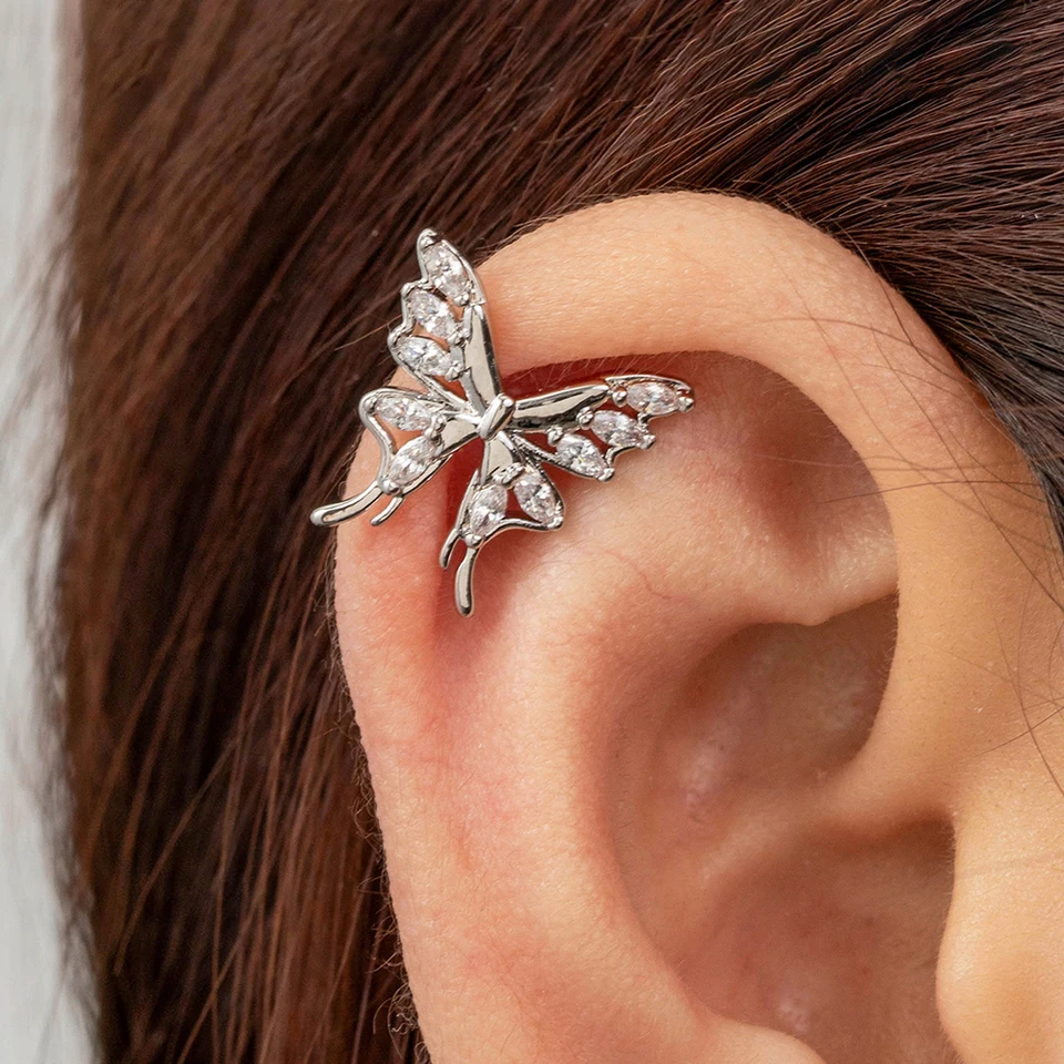 1PC Nová z nehrdzavejúcej ocele Butterfly Ear Stud Cu TUPRINGS pre ženy hypoalergénne denné opotrebenie tragus špirálová chrupavka pre piercing šperky