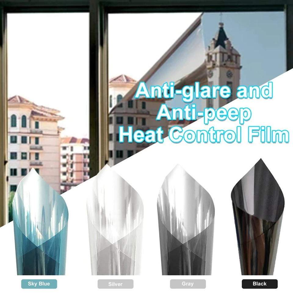 1pc okenný film Tepelná izolácia súkromie Transparentné UV infračervené rezanie pokožky zabraňuje blednutému fóliam Fading Window