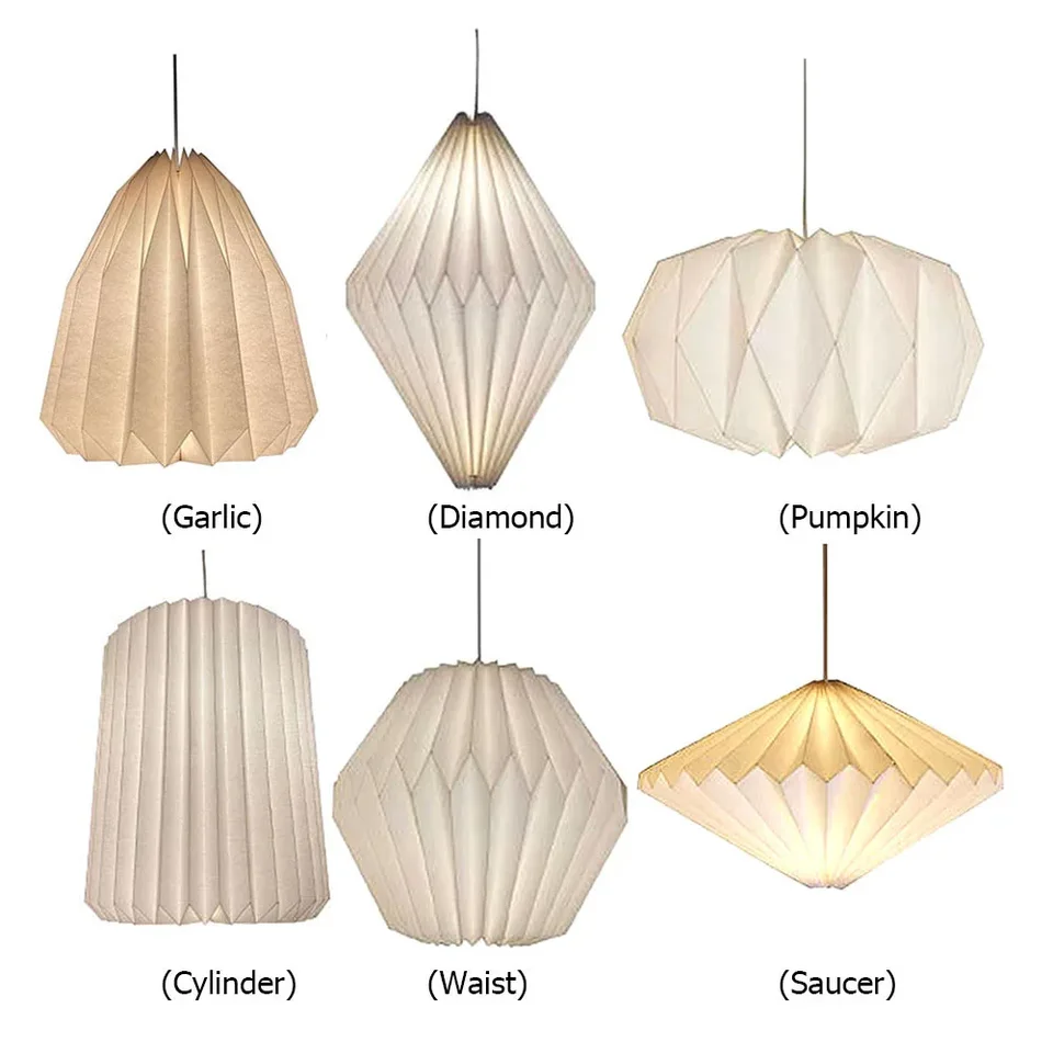 1pc origami stropná lampa tieň závesnej lampy Cover Nordic Pumpkin/Cesnak/pás/Diamond lampa Domáca prívesok ľahká šnúrka