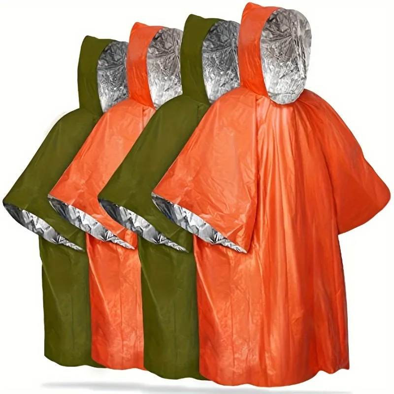 1PC Outdoor pre Portidoor Rain Bunda Primo Soccorso mackintosh Lungo Ciclismo Addensenato Riflettente Antivento Emergenza Escursioni
