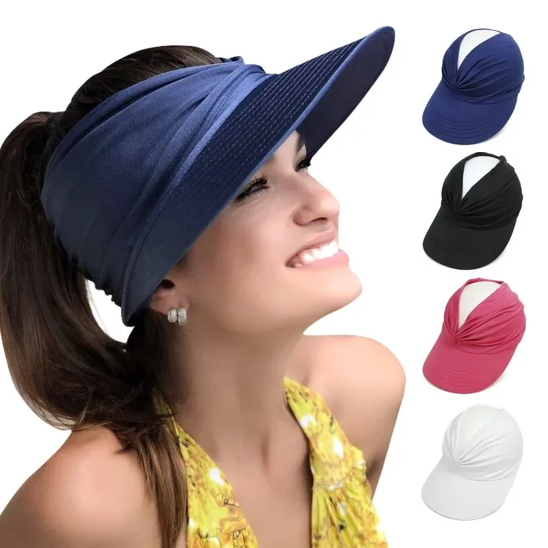 1PC Outdoors Sport Visor Hats Empty Top Top Baseball Sun Cap Ladies Sun Klobú