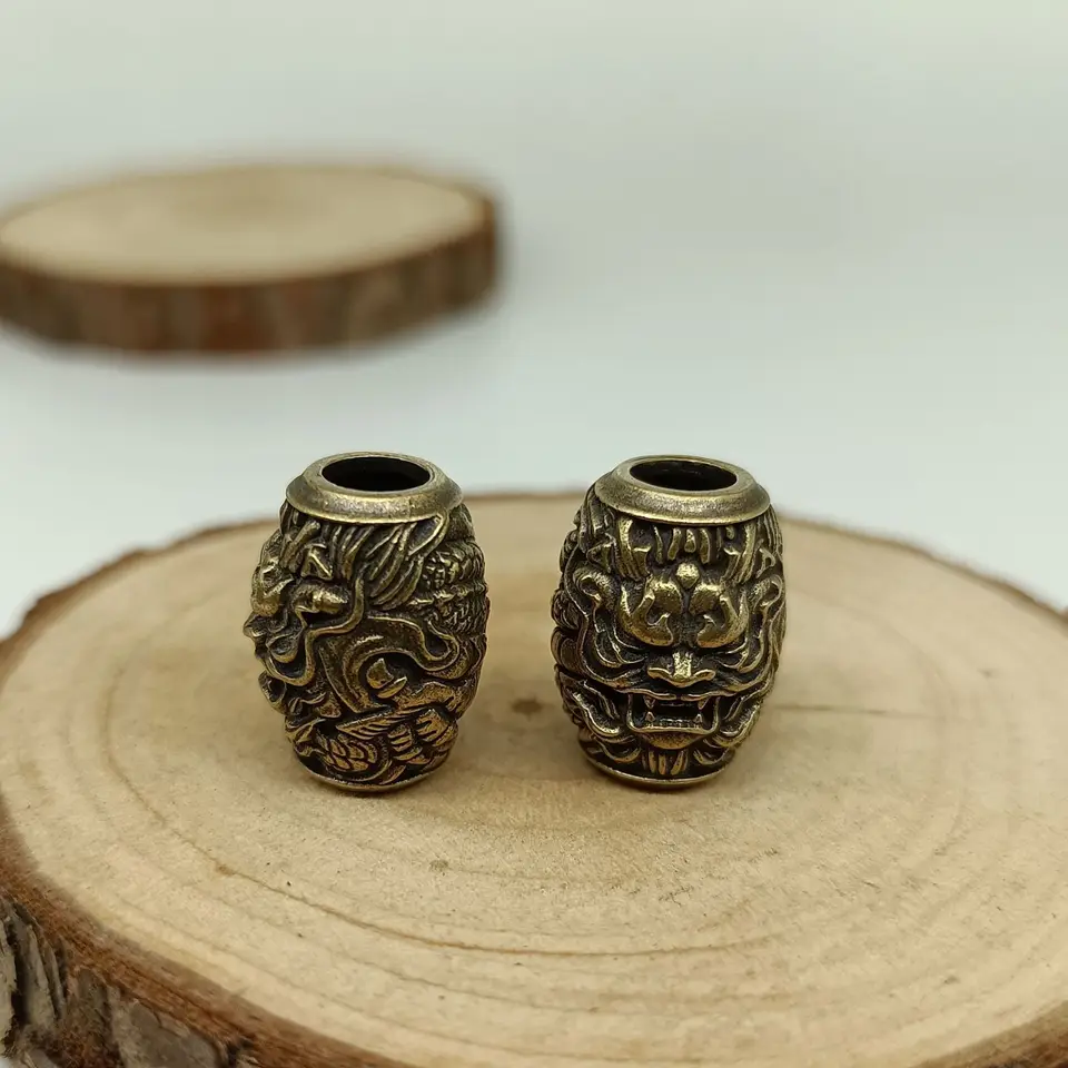 1pc paracord korálky Brass Dragon Knife Beads Edc korálky Edc Svietidlo prívesok Kľúčenka