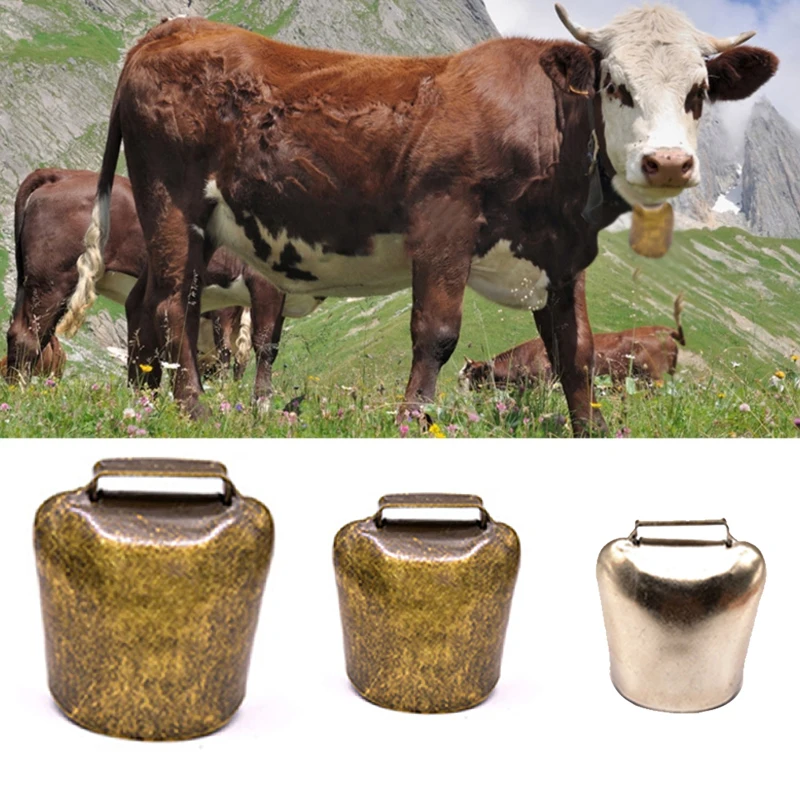1pc pasenie hlasné sviežej kravy Koža Hors Sheep Pasening meďné zvony kov kov kov Pet Animal Farm Bell Vintage Domovod