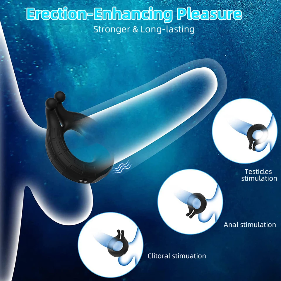 1PC Penis Rings Vibrátor pre muži oneskorenie ejakulácie Erekcia Erekcia Stimulátor Ring Stimulátor Muž Zväčšenie Rings Sex Hračky pre pár sexuálnych obchodov