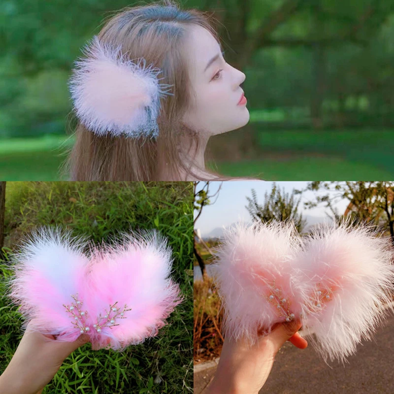 1pc perie na vlasy Clip Headdress Svadba pre ženy dievčatá Chic Pearl Hair Clip Denne sladké perie Barrettes Kairové doplnky darček