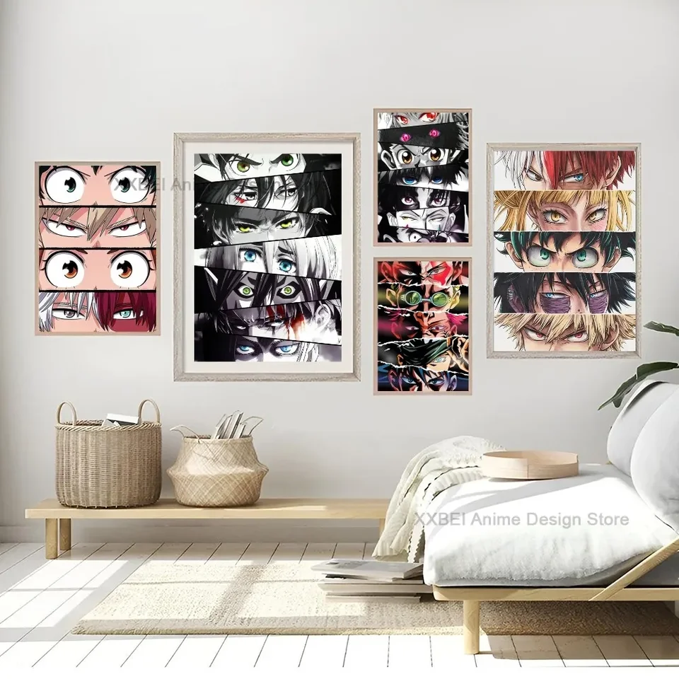 1pc populárna anime postava oči plagát dekoratívna maľba spálňa stena nálepka obývacia izba kaviareň Vstup moderná interiérová nástenná maľba