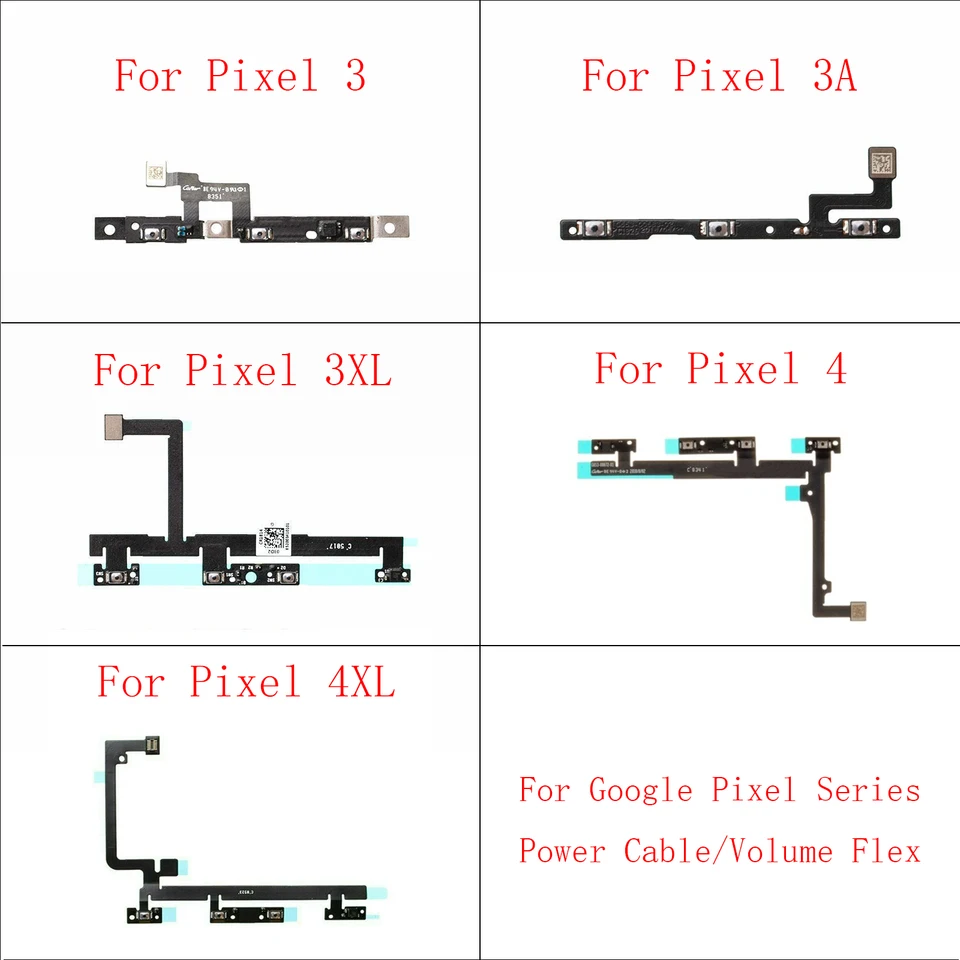 1pc Power zapnutia/vypnutia hlasitosť Holuce Hold Flex kábel pre Google Pixel 3 XL 3xl 3a G020E FGH 4 XL 4XL Tlačidlo hlasitosti Flex kábla