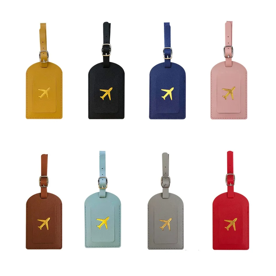 1pc prenosný PU kožená batožina Tag Identifer Identifer Label Bag Batching Bag Tag ID ID Držiteľ adresy