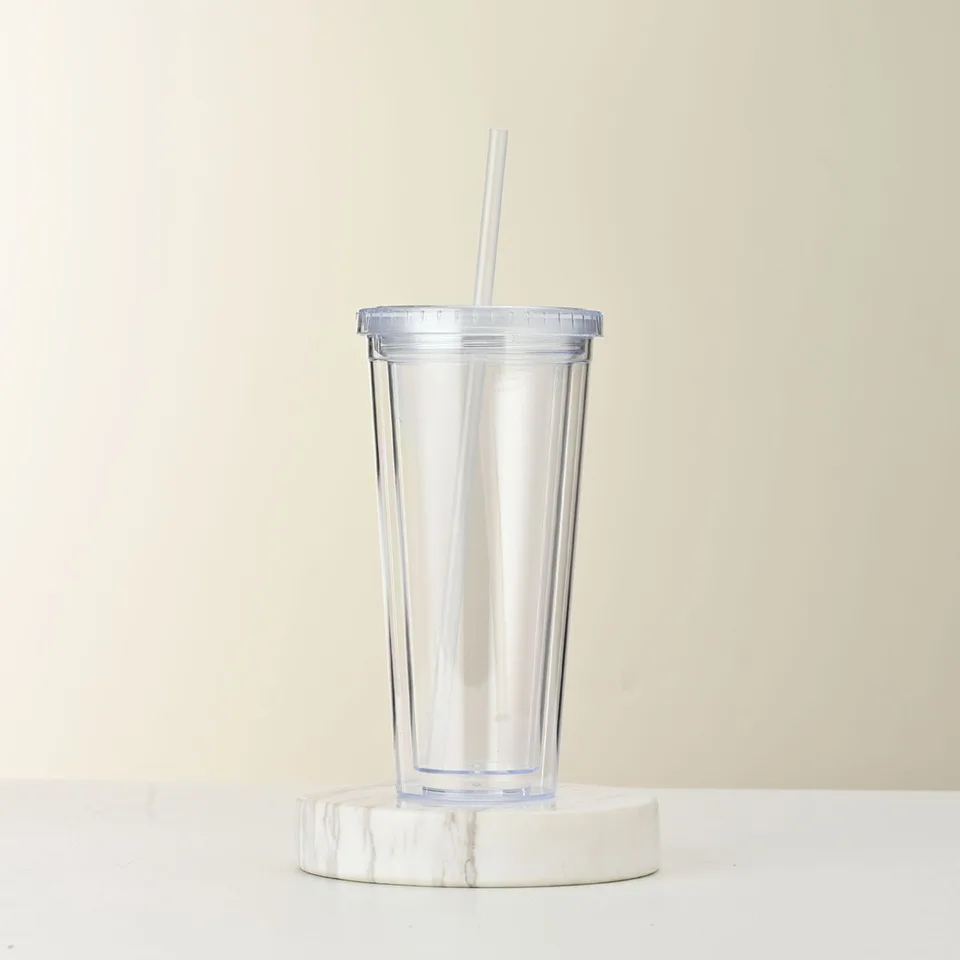 1pc priehľadný a minimalistický pohár vody so slamou, opakovane použiteľný, používaný na šálky smoothie na kávu, mlieko a nápoje