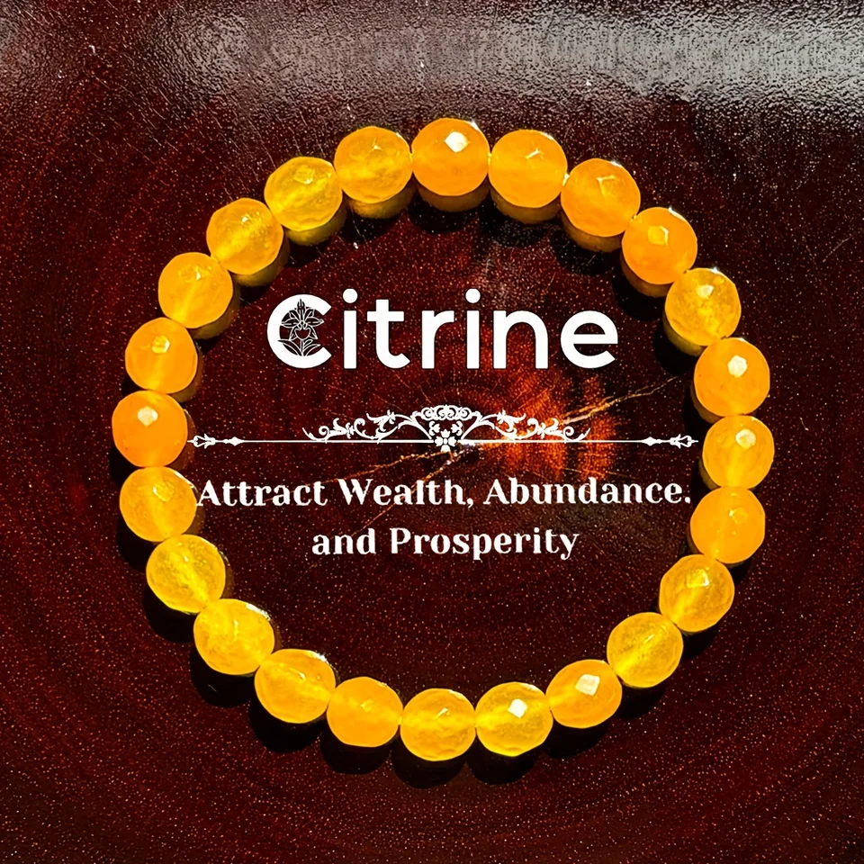 1pc/priťahovať bohatstvo Sunstone 8 mm citrine ručne vyrábaný náramok z prírodného kameňa propaguje hojnosť a úspech šperky vianočné darček