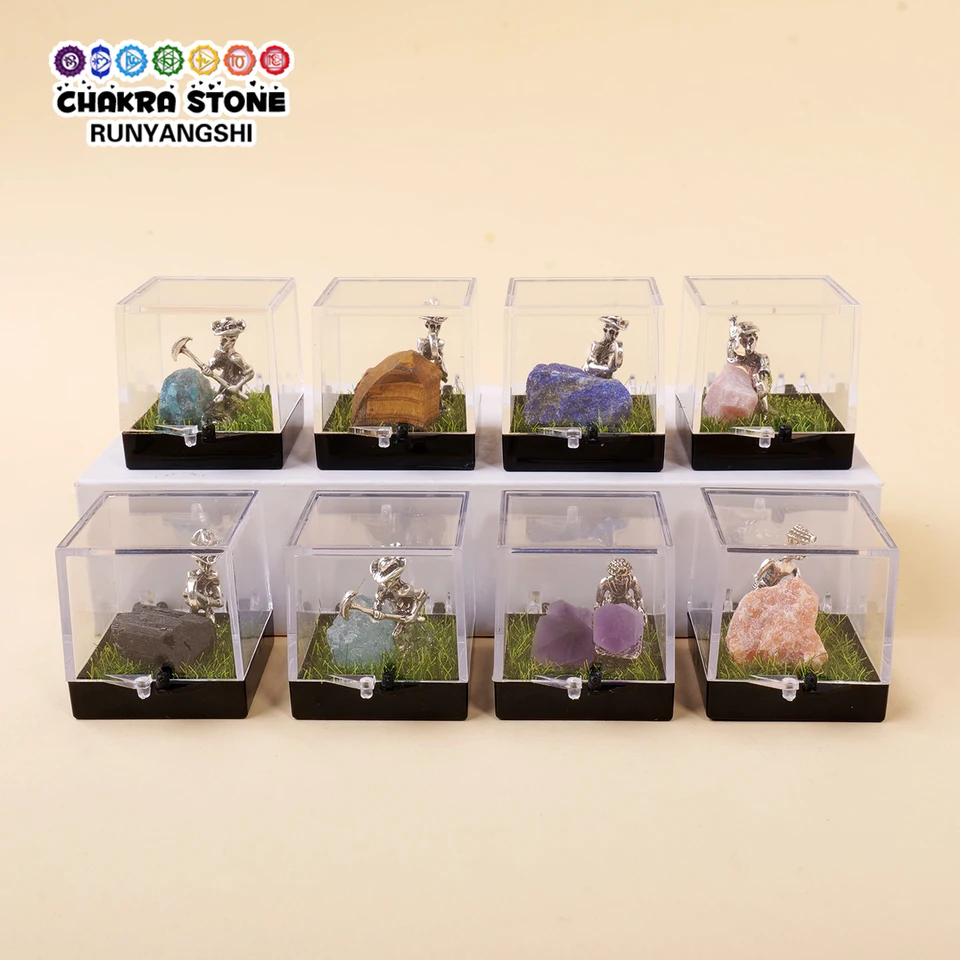 1PC Prírodný krištáľový nepravidelný surový drahokamový klenot Marker Box Miner Kreatívne ručne vyrobené domáce potreby Desktop Ornament