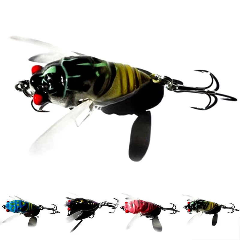 1pc Random Cicada Bass Hmyz Rybing Laves 4 cm kľukovú návnadu plávajúce náradie
