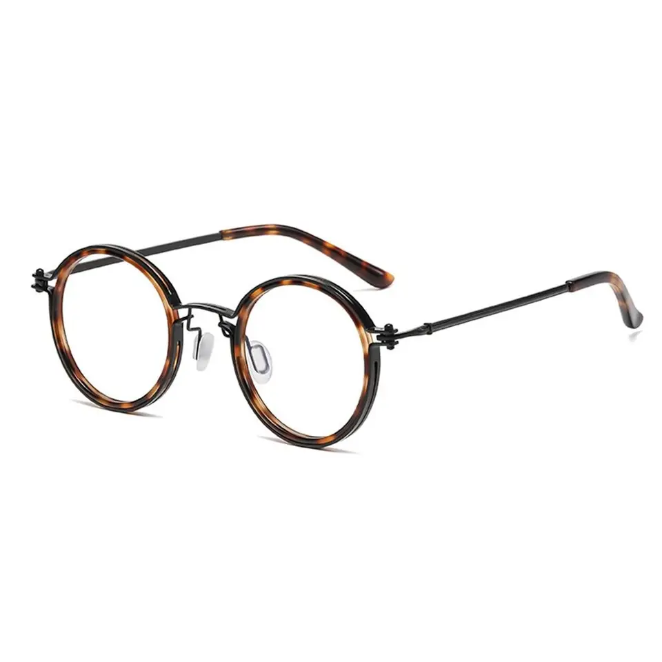 1pc retro okrúhle anti modré svetlo okuliare Men Dámske kancelárske počítač okuliare Kovové rámové okuliare