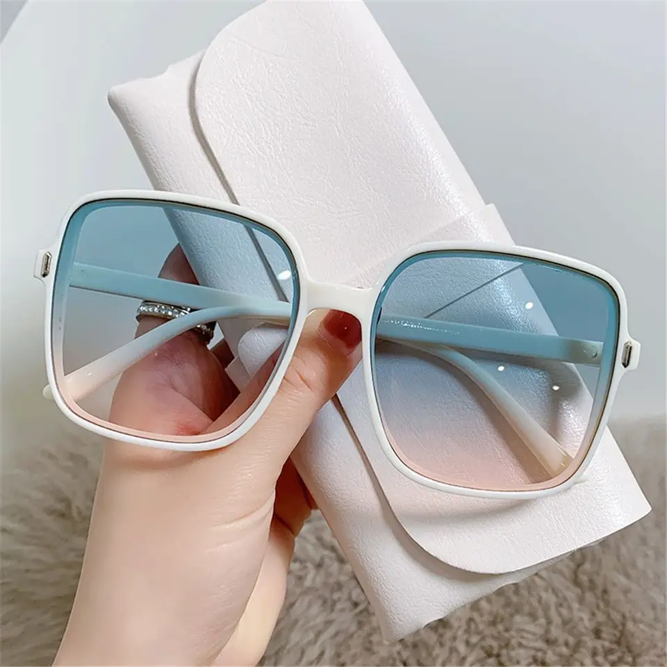 1PC Retro Square nadmerne nadmerné ženy Luxusné slnečné okuliare Veľký veľký rámec Classic Vintage UV400 Driver Goggles for Women Men