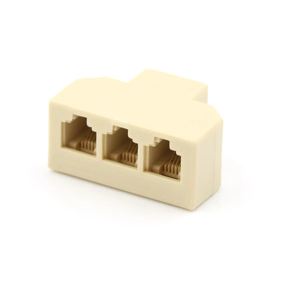 1PC RJ11 Splitter 3-Way Adapter 1 M až 3 F RJ-11 6P4C Telefón Jack Splitter