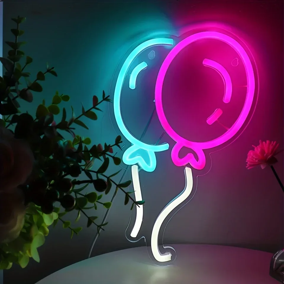 1PC roztomilý balón LED stena neónové znaky Svetlo pre miestnosť Domáci večierok Svadobný obchod Decorácie 6.89 '*11.61' '
