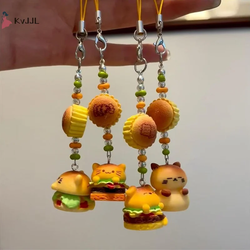 1PC roztomilý hamburgerový psí psie kapety kúzla roztomilé flocking zvierat koala kačica slon keychain taška prívesok