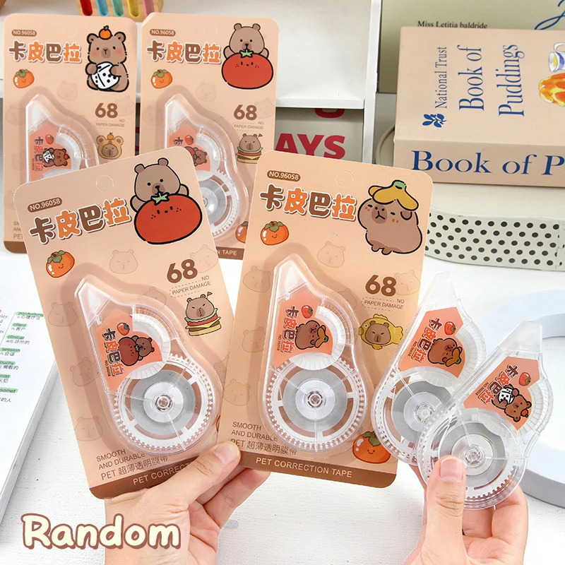 1PC roztomilý karikatúra Capybara Correction Tape Prenosná kreatívna veľká kapacita korekcia korekcie School Dodávky Študentské kancelárske potreby