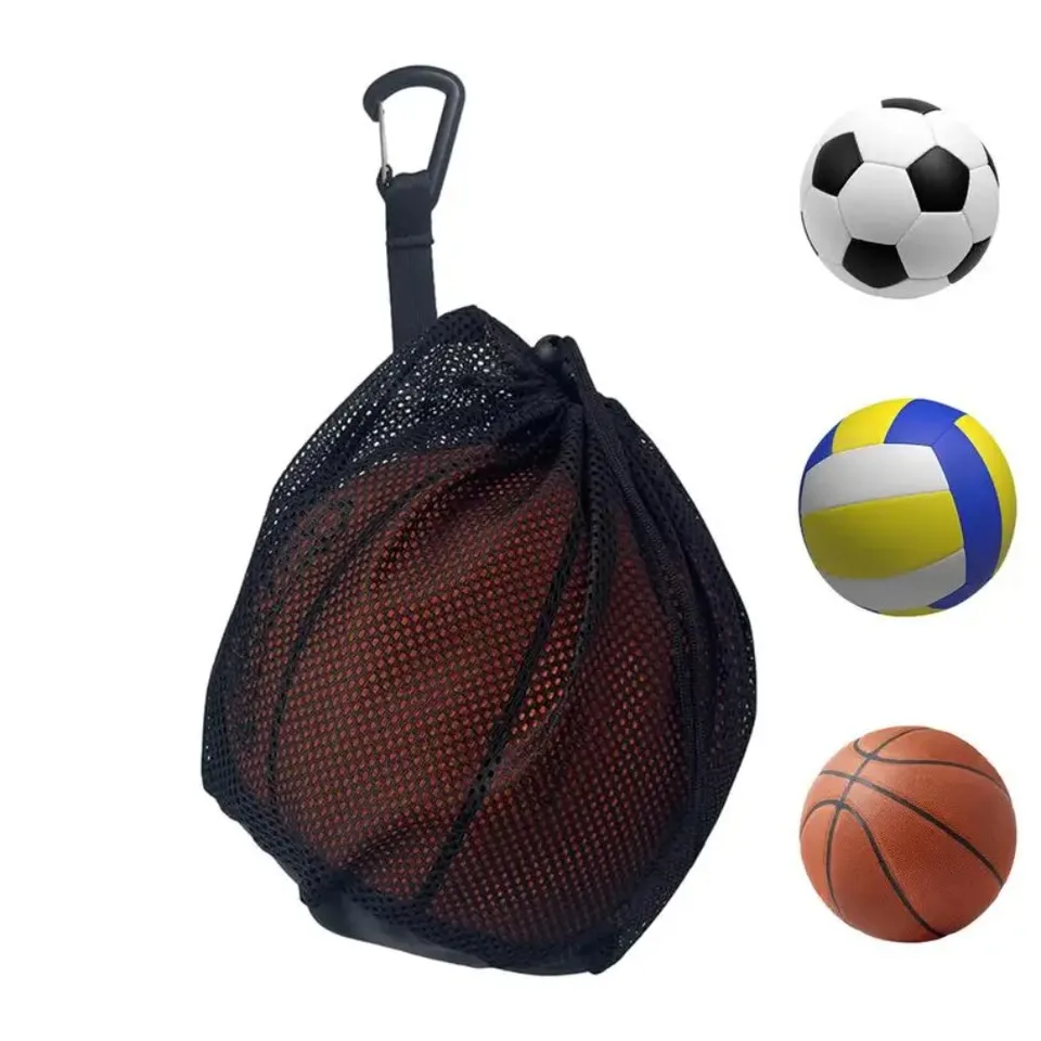 1PC s jednou loptičkou mriežkou na prepravu jedného volejbalového basketbalu futbalovej volejbalovej tašky sieťoviny s kabelkou na kabelku
