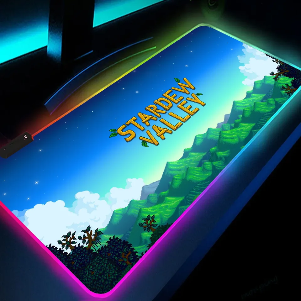 1pc S-Stardew V-Valley Mat XXL RGB Gaming Mouse podložky HD Čierne hráči