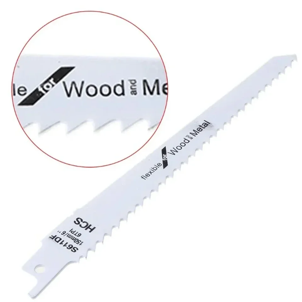 1PC S611DF Recipročné píly s pílami sada sada nulovej pílky pre kovové drevo PVC PVC Plastové rezanie napájacieho náradia Príslušenstvo