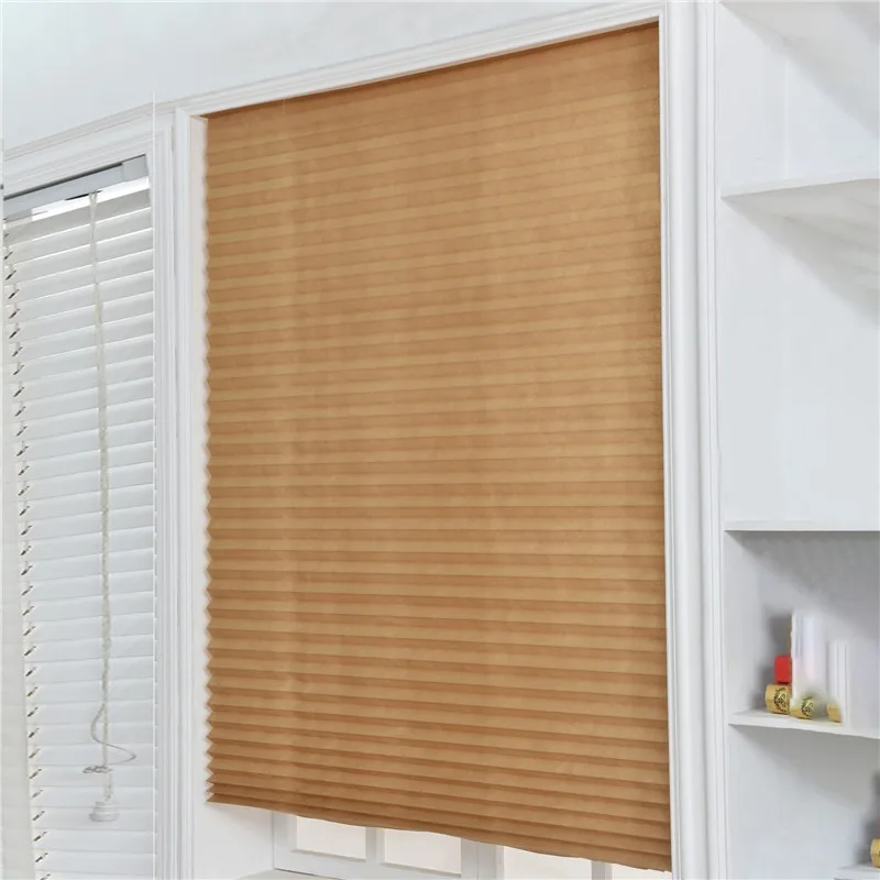 1PC Self-pasívne skladané žalúzie Kúpeľňa Balkón Odtiene Half Blackout Windows Curtains pre spálňu Obývacia izba Balkón