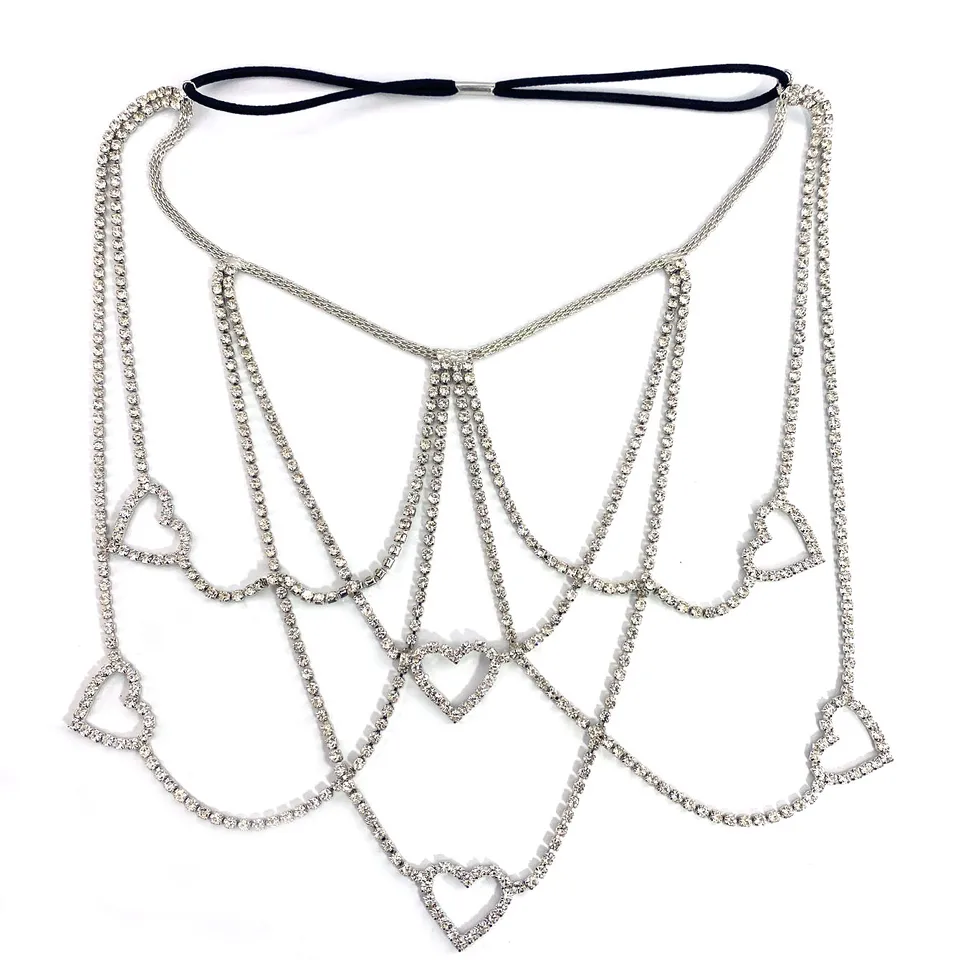 1pc sexy srdiečko Tassel nôh na nohy elastické lano kamienok meď letné dámske večierky plážové bikiny doplnky