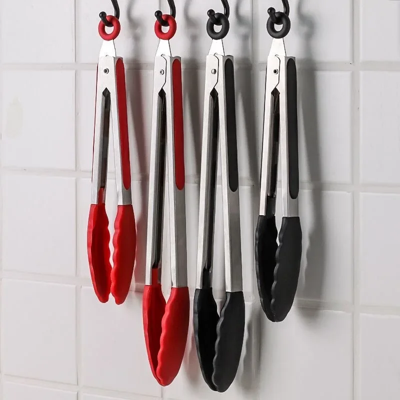 1PC Silikónový klip o potravinách s vysokou teplotou odolnou v oblasti kuchynských klieští, ktoré nie sú šmykľavené klipová svorka BBQ Salad Tools Kuchynské prístroje