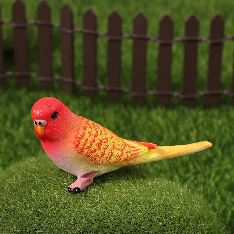 1PC Simulácia Parrot Parokeet Miniatúrna krajina Ornament zvierací model trávnik figuríny umelé vtáky