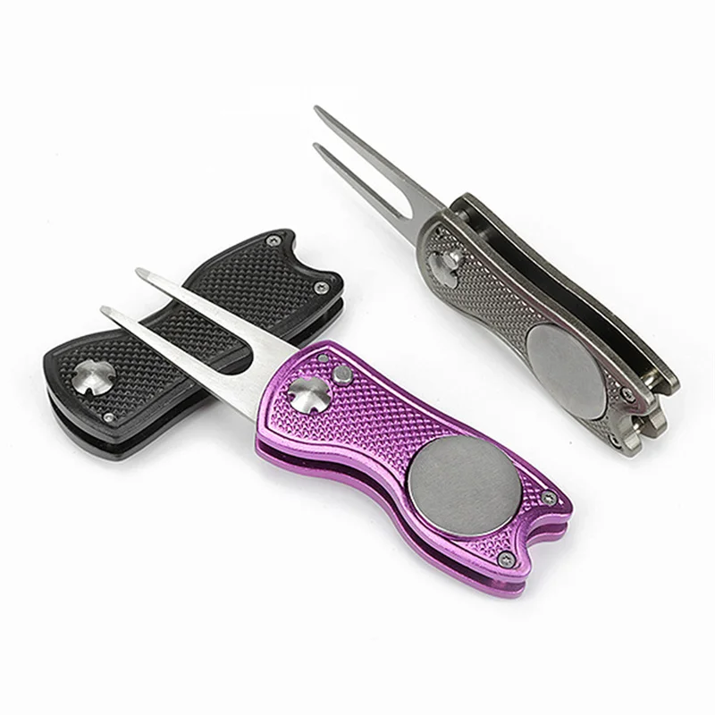 1PC Skladateľný nástroj na opravu golfu DiVOT s golfovým loptičkovým nástrojom na ihrisko Groove Cleaner Golf Accessories Dodávajú