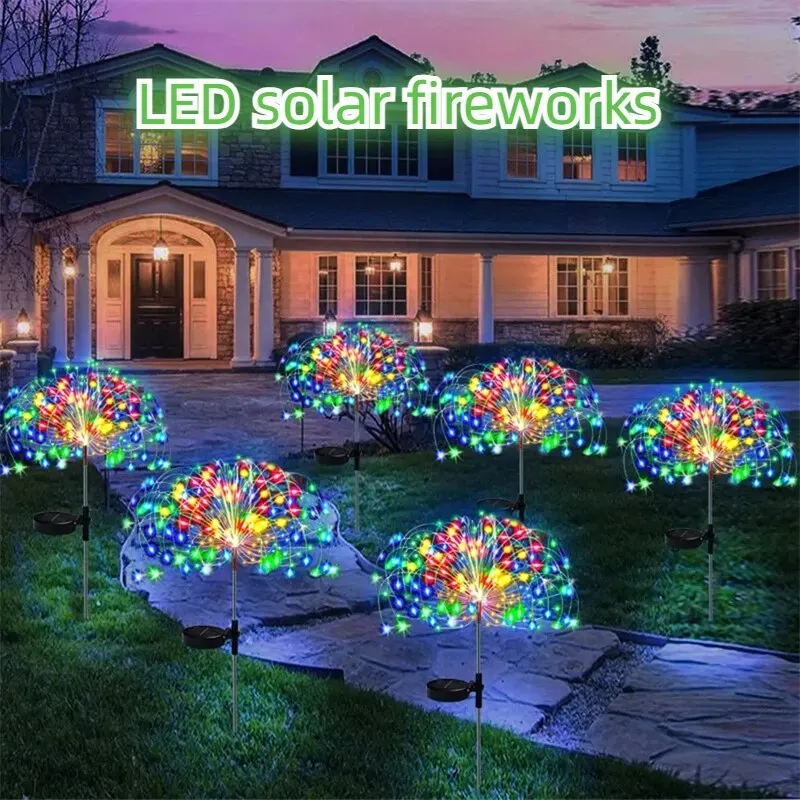 1PC Solar -Pohatená strunová lampa vodotesná vonkajšia žiarovka pre terasu na trávu 90/120/150/200 LED diódy LED diy dekorácia