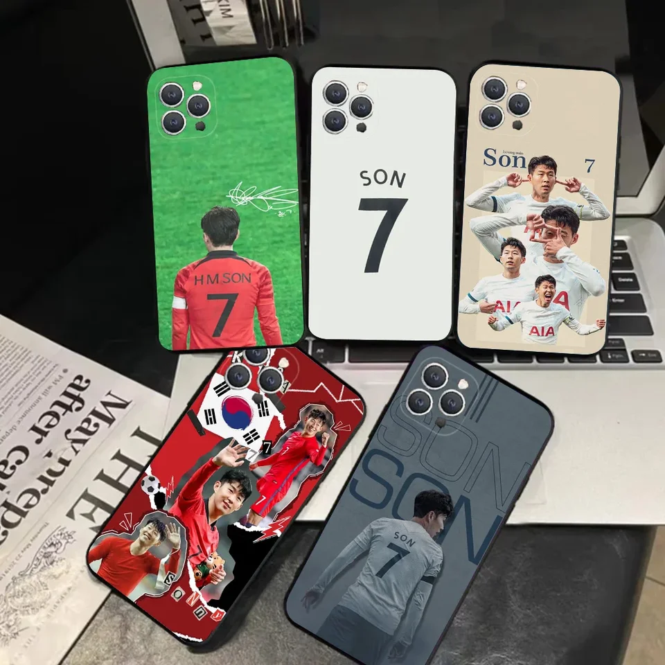 1PC Son H-Heung-Mins futbalové puzdro Silikón Soft pre iPhone 16 15 14 13 12 11 Plus Pro Max Plus